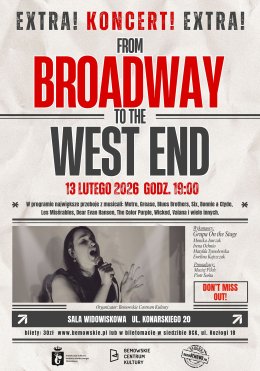 „From Broadway to the West End” - Koncert musicalowy grupy „On the Stage” Bemowskiego Centrum Kultury
