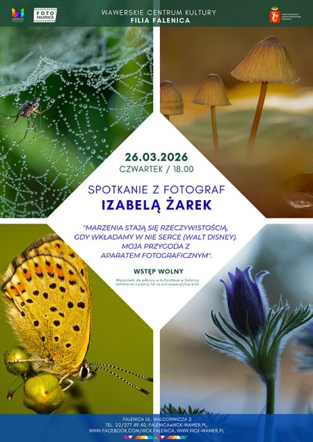 Spotkanie z fotograf Izabelą Żarek w WCK Falenica