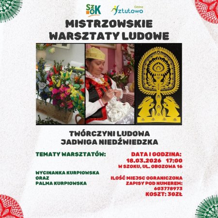Mistrzowskie warsztaty ludowe z Jadwigą Niedźwiedzką