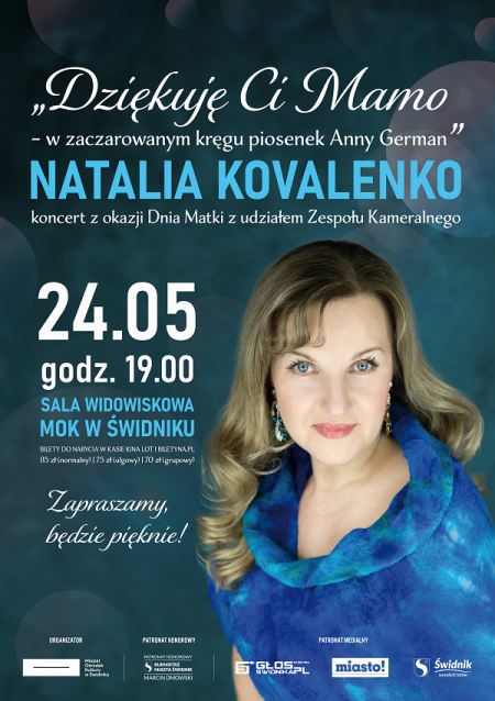 Koncert - Natalia Kovalenko Dziękuję Ci Mamo - w zaczarowanym kręgu piosenek Anny German