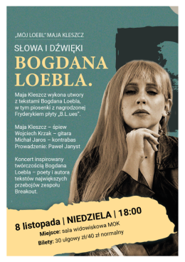 Słowa i dźwięki Bogdana Loebla/ Wieczór drugi „Mój Loebl” / Maja Kleszcz