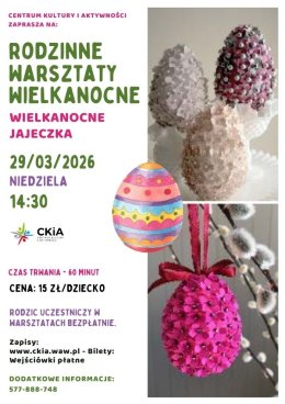 Wielkanocne jajeczka - rodzinne warsztaty dla dzieci w wieku 5-13 lat.
